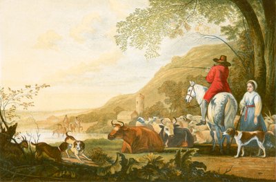 風景-夕方。 作： Aelbert Cuyp