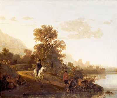 「ウベルゲン城のある風景」、1640-1691 作： Aelbert Cuyp