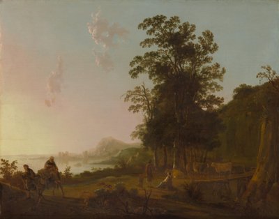 エジプトへの飛行のある風景1650。 作： Aelbert Cuyp