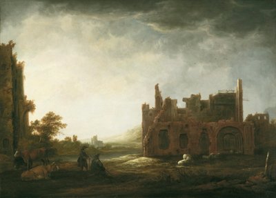 ラインスブルク修道院跡のある風景 作： アエルバート・カイプ