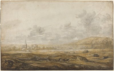 ライン川沿いのパノラマ風景 作： Aelbert Cuyp
