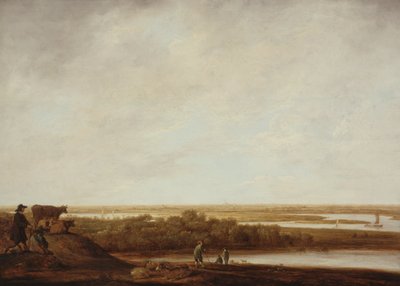 羊飼いのいるパノラマ風景 作： Aelbert Cuyp