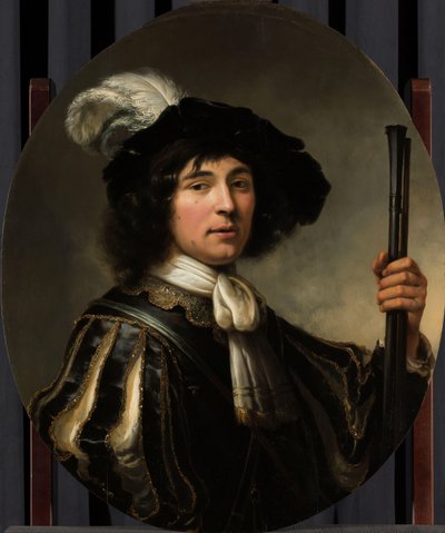 若い男の肖像、おそらくジェイコブ・フランケン (1627 年 - 1656 年以降) 作： Aelbert Cuyp