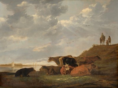 牛のいる川の風景 作： Aelbert Cuyp