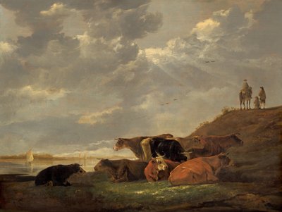 牛のいる川の風景、16451650。 作： Aelbert Cuyp