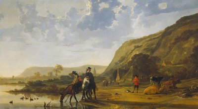 ライダーのいる川の風景 作： Aelbert Cuyp