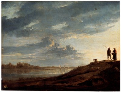川に沈む夕日、1650年代。 作： Aelbert Cuyp