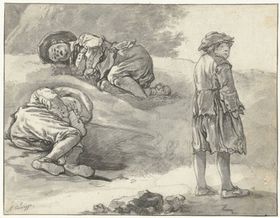 小さな羊飼いの 3 つの習作 作： Aelbert Cuyp