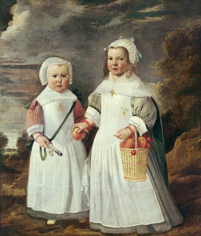 風景の中の2人の若い女の子 作： Aelbert Cuyp