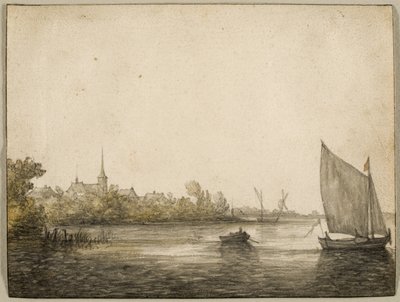 ニューマースの向こうに見たアイセルモンデの眺め、1640年頃 作： Aelbert Cuyp