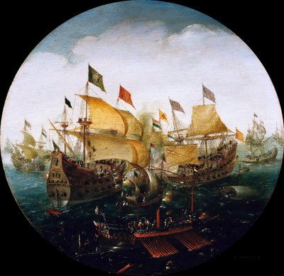 オランダ船とスペイン船の海戦、1604年 作： Aert Anthonisz