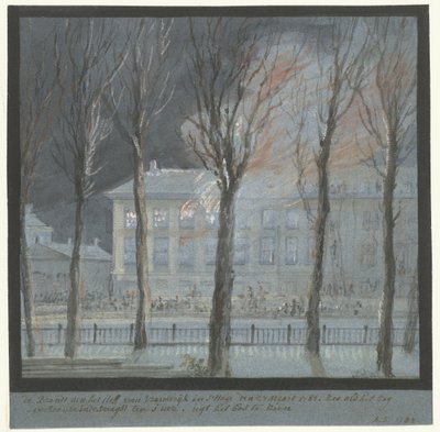 1782 年 3 月 27 日、デン ハーグのフランス大使邸の火事 作： Aert Schouman
