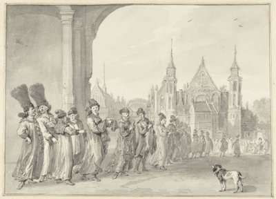 1631 年 11 月 4 日、デン ハーグの州議会に向かうモスクワ皇帝の大使館 作： Aert Schouman