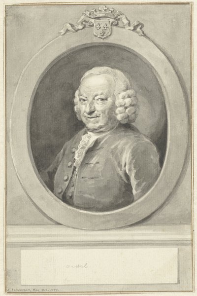 左の楕円形の Johan Hudde Dedel の肖像 作： Aert Schouman