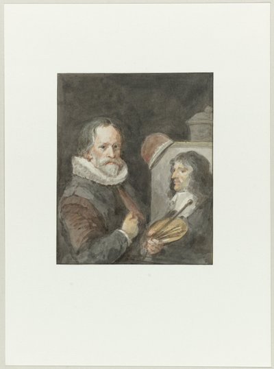 Michiel van Mierevelt と Jacob Willemsz の肖像。 デルフ塗料 作： Aert Schouman