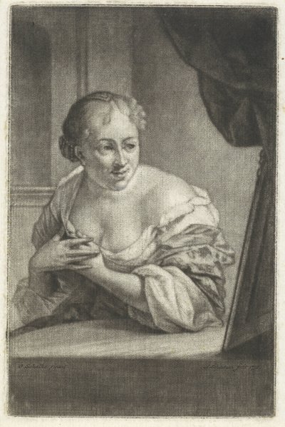 鏡の前の女性 作： Aert Schouman
