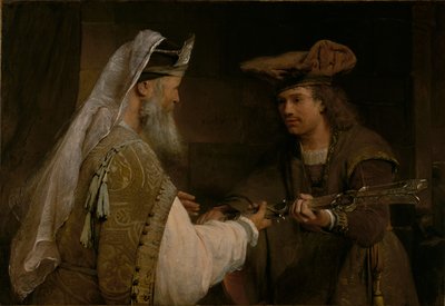 ダビデにゴリアテの剣を渡すアヒメレク 作： Aert de Gelder