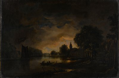 リバー ビュー バイ ムーンライト 作： Aert van der Neer (manner of)