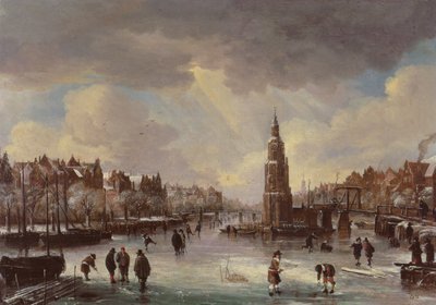 凍った川の町 作： Aert van der Neer