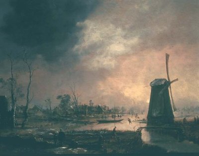 冬の風景 作： Aert van der Neer