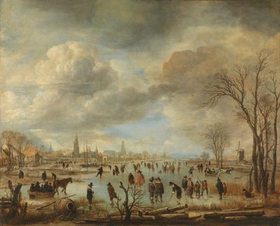 街近くの冬景色 作： Aert van der Neer