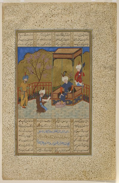 Amir Khusrawが詩集をAla "uddin Khaljiに贈る、1503-04 作： Afghan School