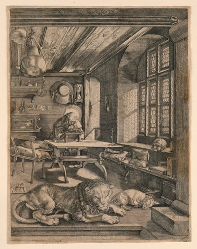 書斎の聖ヒエロニムス 作： After Albrecht Dürer