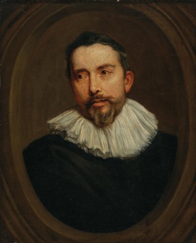 楕円形に描かれた男性の肖像 作： アンソニー・ファン・ダイク後