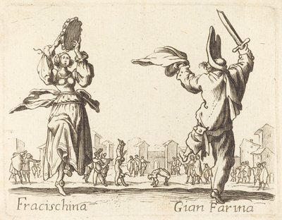 Fracischina と Gian Farina 作： ジャック・カロに倣って