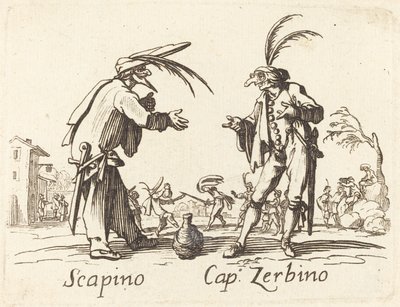 Scapino と Cap. ドアマット 作： ジャック・カロに倣って