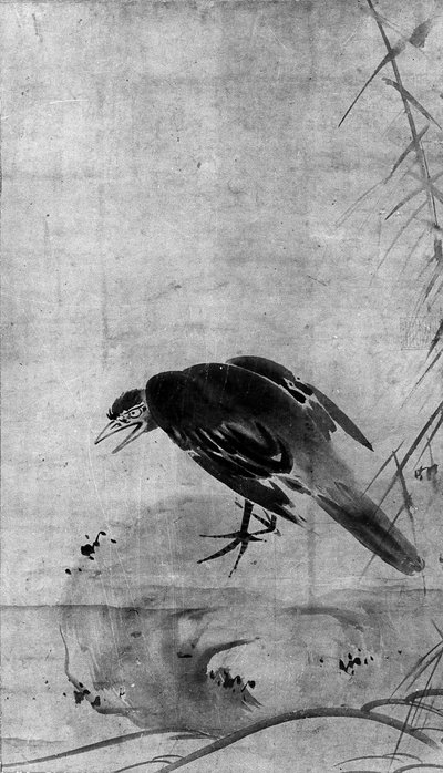 岩の上のカラス」 19世紀頃 作： after Sesson Shūkei