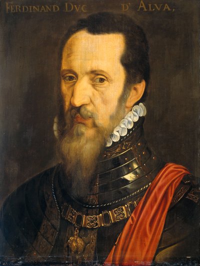 フェルナンド アルバレス デ トレド (1507-1582)、アルバ公の肖像 作： After Willem Key
