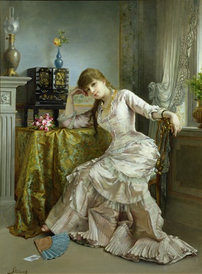 若い女性の肖像画 作： Agapit Stevens