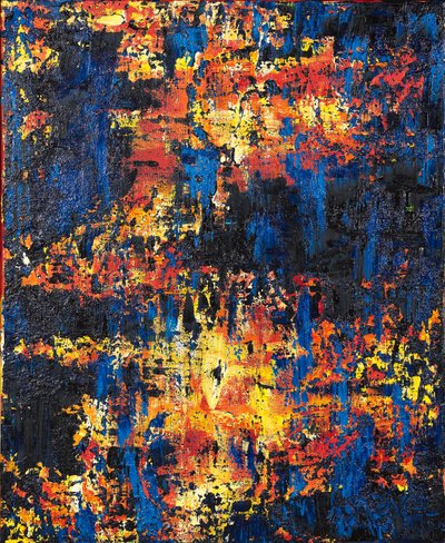 Resilience 1、2019年（キャンバス上の混合技術） 作： Agnes Girardon
