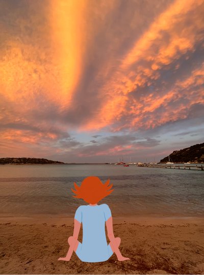 サンセット、2023年（写真にデジタルアート） 作： Agnes Girardon