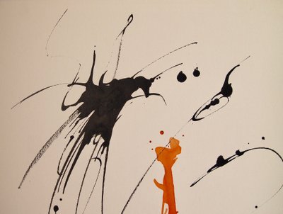 無題 17, 2016 (紙にインク) 作： Agnes Girardon