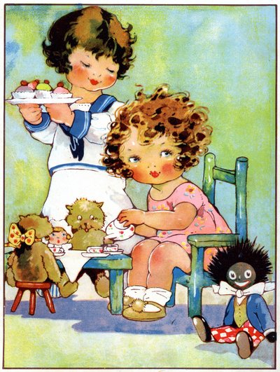 ダイネットで遊ぶ少女たち、1920年頃（イラスト 作： Agnes Richardson