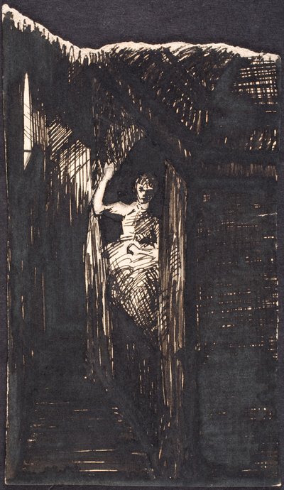 床の間の女性 作： Agnes Slott Møller