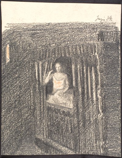 床の間の女性 作： Agnes Slott Møller