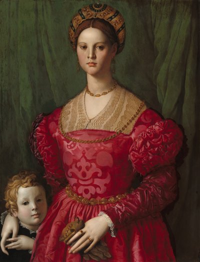 若い女性と彼女の小さな男の子、c。 1540年。 作： Agnolo Bronzino
