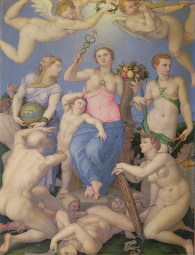 幸福の寓意、1567年頃（銅に油彩） 作： Agnolo Bronzino