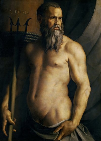 ネプチューンに扮したアンドレア・ドーリアの肖像（1545年頃 作： Agnolo Bronzino