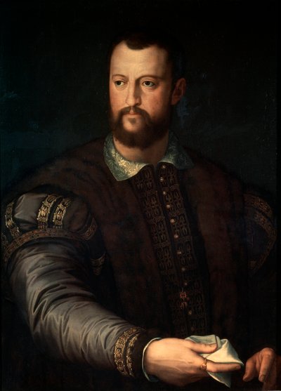 トスカーナ大公コジモIデメディチ大公の肖像、1560年後の1519〜1574年。 作： Agnolo Bronzino
