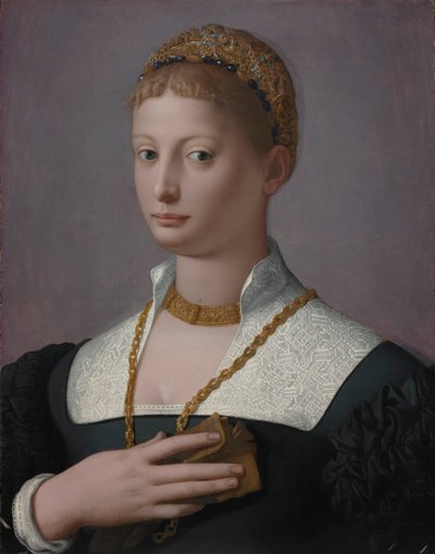 女性の肖像、c。 1550。 作： Agnolo Bronzino