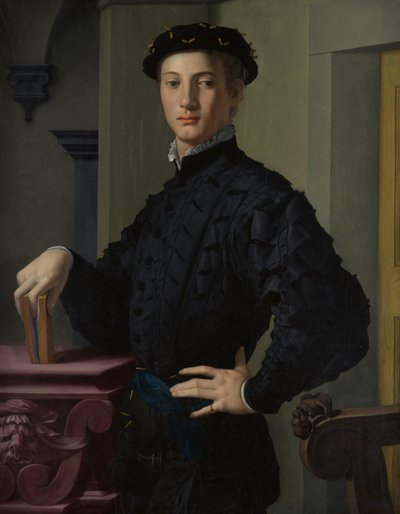 若い男の肖像、1530年代。 作： Agnolo Bronzino