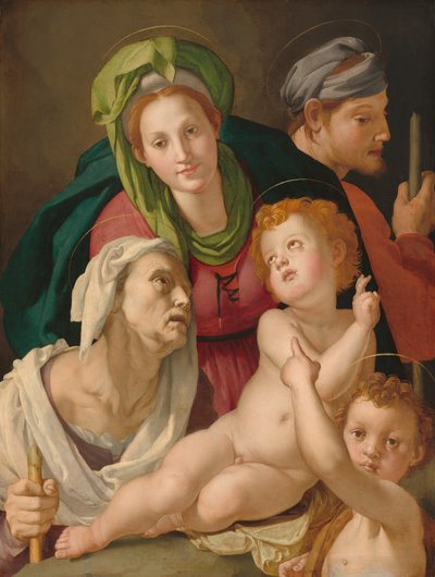 聖家族、c。 15271528。 作： Agnolo Bronzino