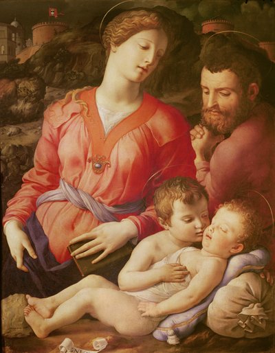 パンチャティチ神聖家族、c。 1540（木の上の油） 作： Agnolo Bronzino