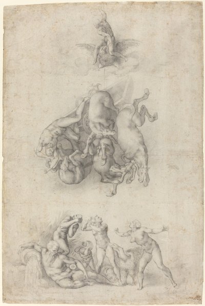 ファエトンの陥落 作： Agnolo Bronzino or Giulio Clovio after Michelangelo