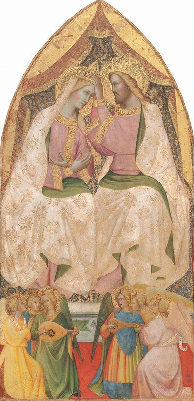 聖母の戴冠式と 6 人の天使、c. 1390年。 作： Agnolo Gaddi