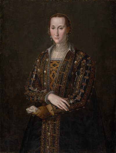 エレオノーラ・ディ・トレド（1522-1562）、1560年頃（キャンバスに油彩、パネルから転写） 作： Agnolo Bronzino